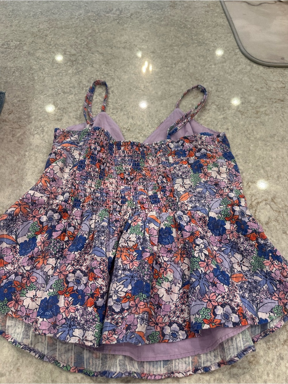 Maeve by Anthropologie Floral Peplum Cami Top in Lavender - Picture 2 of 2
